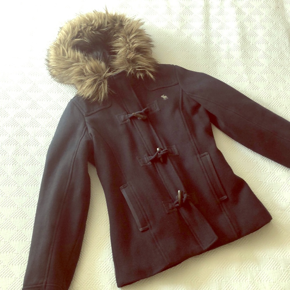 A&F wool coat- navy